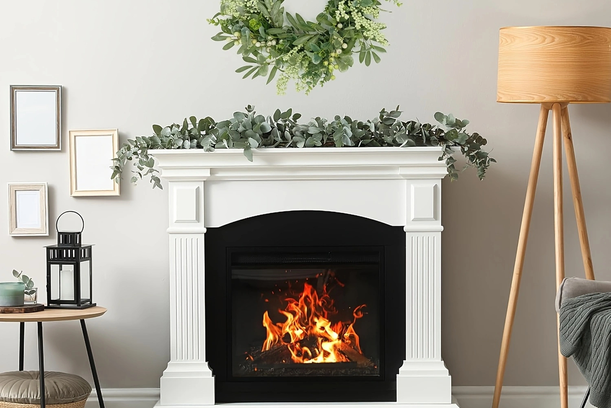 How to Hang Garland on Your Mantel and Stairs