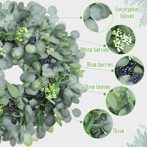 24" Eucalyptus Leaf Wreath