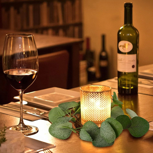 Decorative Eucalyptus Candle Rings — Set of 6