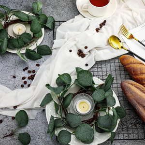 Decorative Eucalyptus Candle Rings — Set of 6