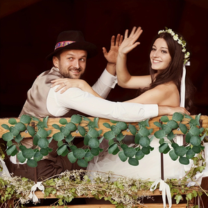 Decorative Eucalyptus Candle Rings — Set of 6