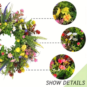 Boho Spring & Summer Wildflower Wreath — 18"