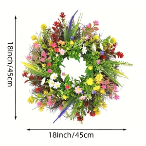 Boho Spring & Summer Wildflower Wreath — 18"