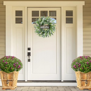20" Welcome Eucalyptus Wreath with White Berries