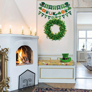 18" St. Patrick's Day Clover Flower Wreath