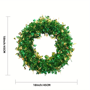 18" St. Patrick's Day Clover Flower Wreath