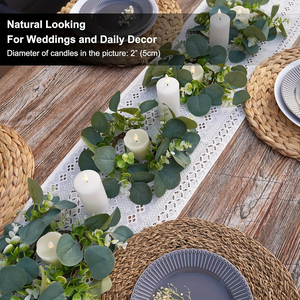 Eucalyptus Leaf Candle Rings — Set of 10