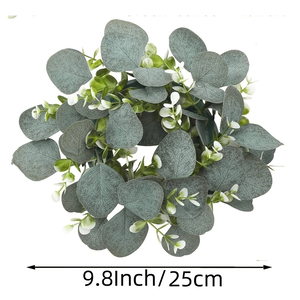 Eucalyptus Leaf Candle Rings — Set of 10