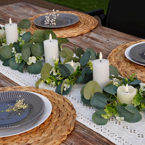 Eucalyptus Leaf Candle Rings — Set of 10