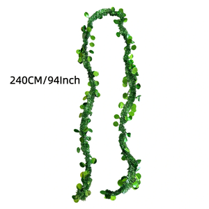 6pcs 94.49inch Festive Wreath Decorations — Purple, Green & Golden Metallic