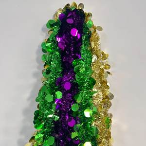 6pcs 94.49inch Festive Wreath Decorations — Purple, Green & Golden Metallic