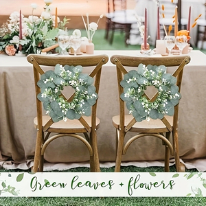 6 Eucalyptus Leaf Cabinet & Candle Wreaths — Christmas Tabletop Decoration