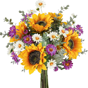 Artificial Sunflower Cemetery Bouquet — Fall Floral Arrangement