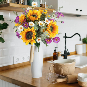 Artificial Sunflower Cemetery Bouquet — Fall Floral Arrangement