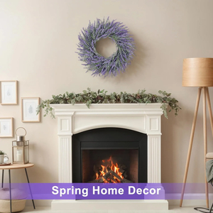 20 Inch Summer Spring Lavender Wreath for Front Door