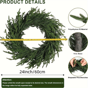 24" Artificial Pine Christmas Wreath