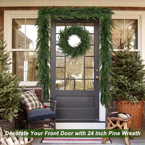 24" Artificial Pine Christmas Wreath