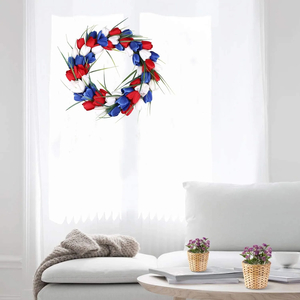 15" Patriotic Tulip Wreath — Red, White & Blue American Flag Design