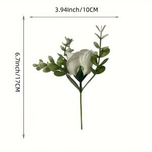 Ivory White Foam Roses with Stems — 50pcs