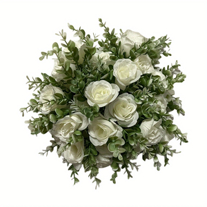 Ivory White Foam Roses with Stems — 50pcs