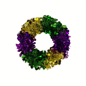 18" Mardi Gras Wreath — Purple, Gold & Green