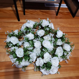 Ivory White Foam Roses with Stems — 50pcs review photo