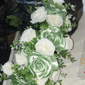 Ivory White Foam Roses with Stems — 50pcs review photo