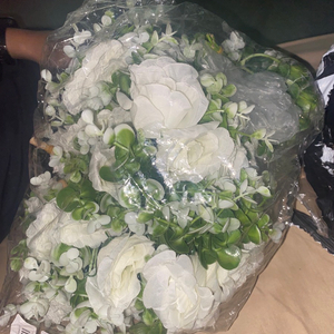 Ivory White Foam Roses with Stems — 50pcs review photo