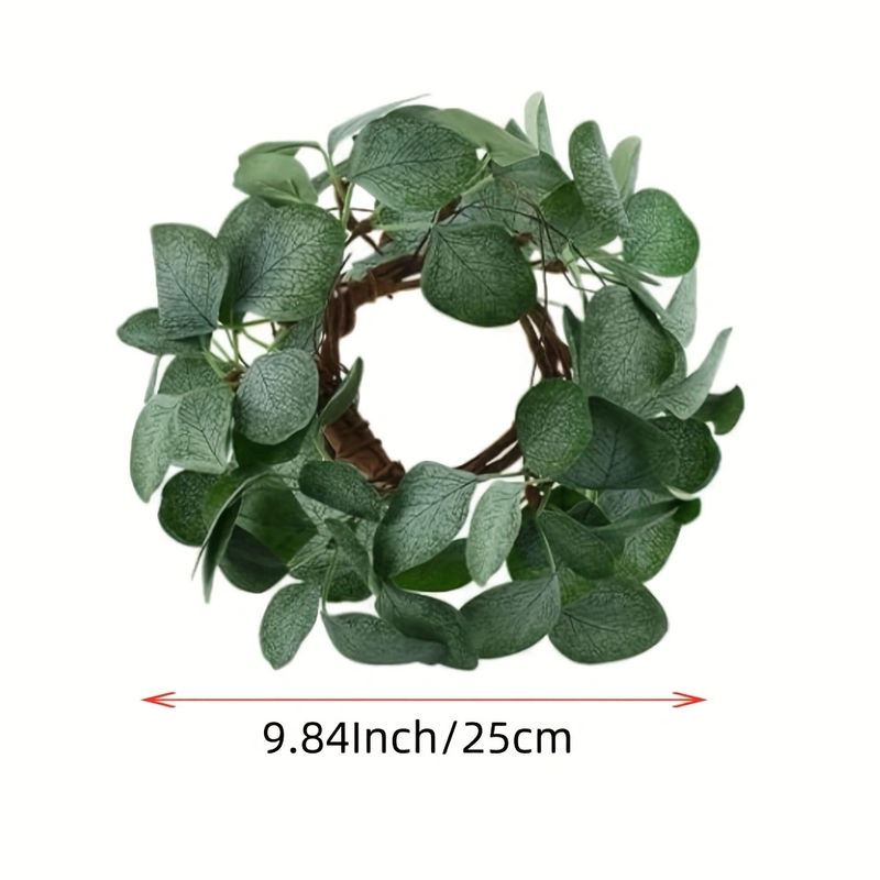 Decorative Eucalyptus Candle Rings — Set of 6 - Preview