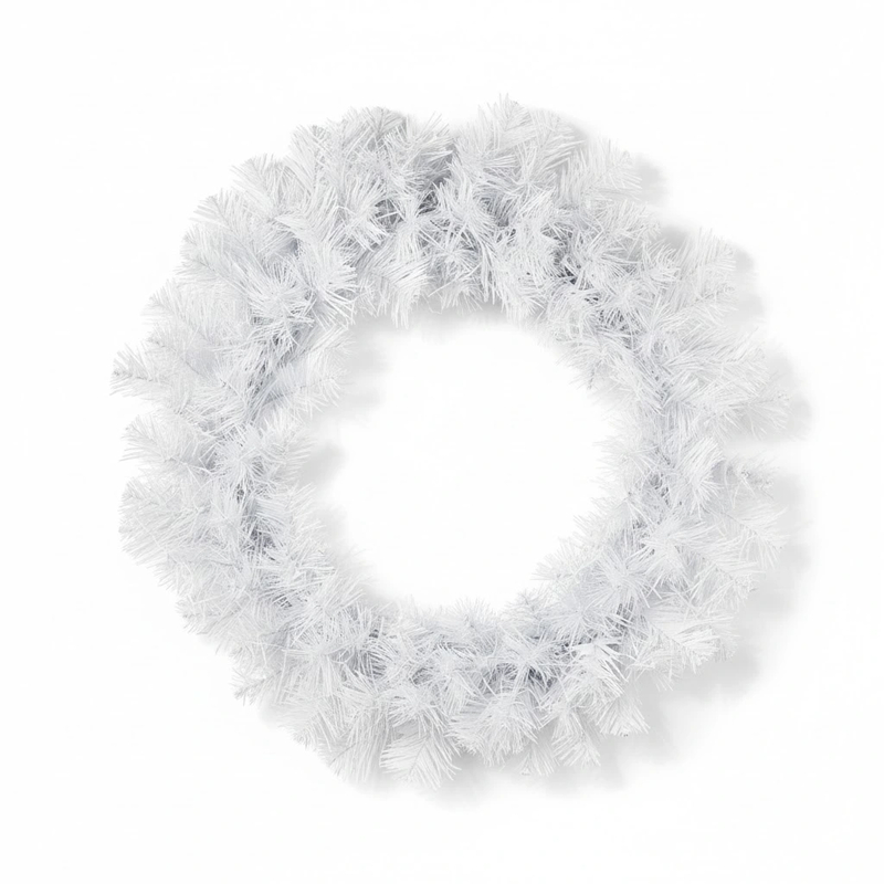 24" White Pine Needle Christmas Wreath